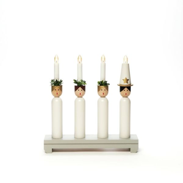 Adventsljusstake Konstsmide 3994-320 4 ljus, grå, Lucia 