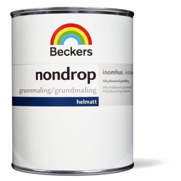 Grundfärg Beckers Nondrop helmatt Vit 1 l Helmatt