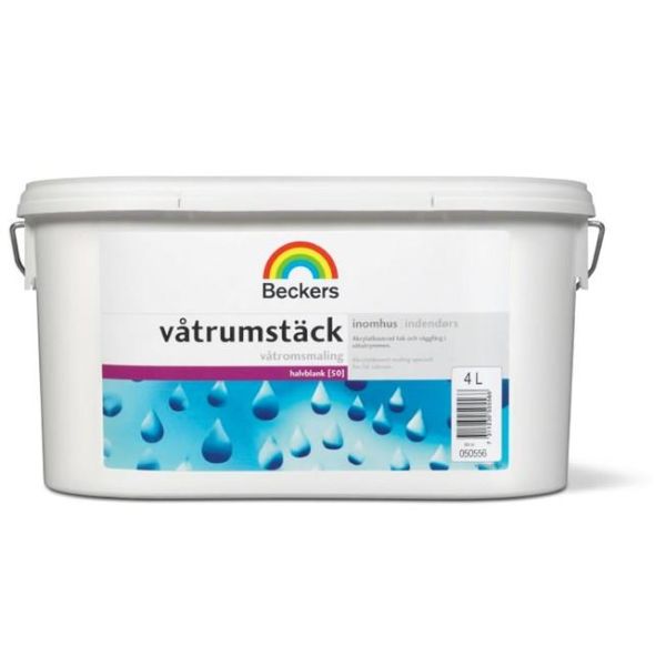Väggfärg Beckers Våtrumstäck halvblank Antikvit 4 l 40 Halvblank
