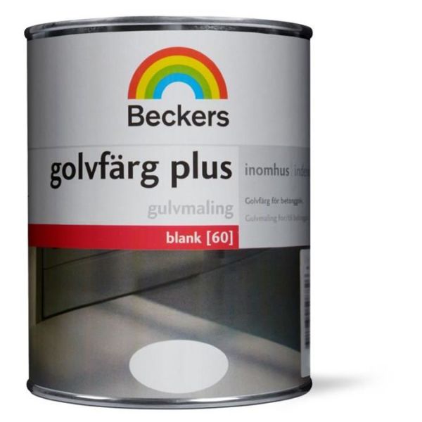 Golvfärg Beckers Plus blank Vit 1 l 60 Blank