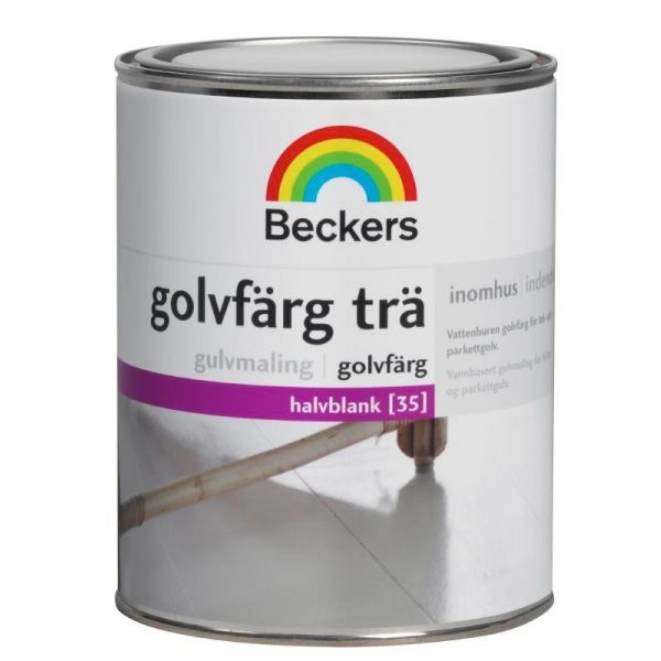 Golvfärg Beckers Trä halvblank Vit 1 l 35 Halvblank