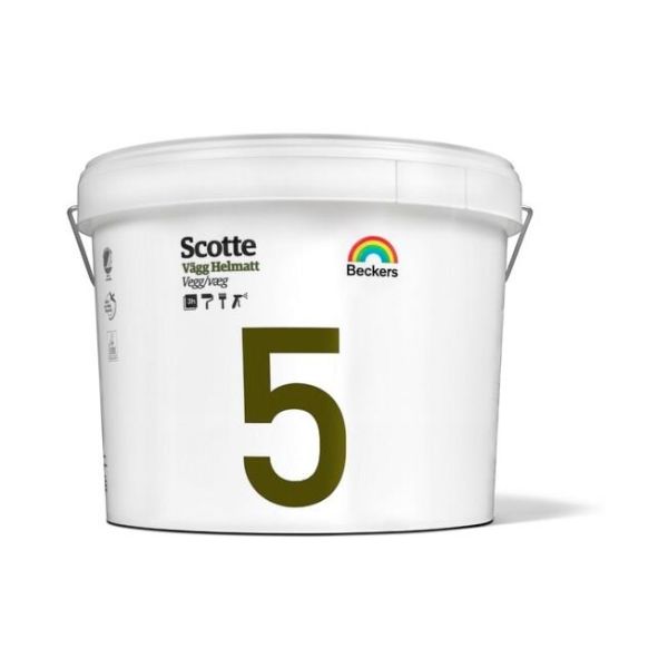 Väggfärg Beckers Scotte 5 helmatt Vit S 0300-N 4 l 5 Helmatt
