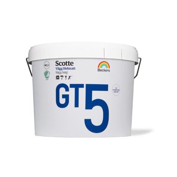 Väggfärg Beckers Scotte GT 5 helmatt Vit S 0300-N 4 l 5 Helmatt