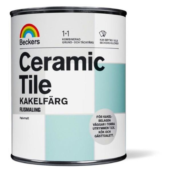 Kakelfärg Beckers Ceramic Tile halvmatt Valfri kulör 1 l 30 Halvmatt