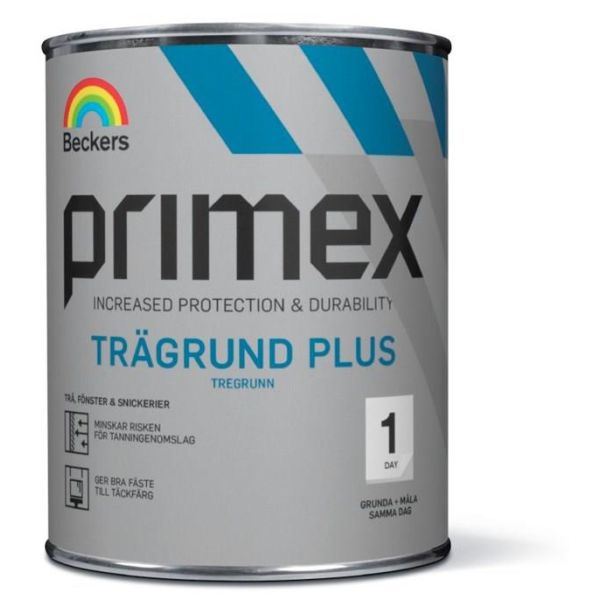 Grundfärg Beckers Primex Trägrund Plus  Vit 1 l