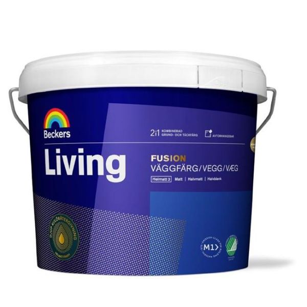 Väggfärg Beckers Living Fusion helmatt Vit 10 l 3 Helmatt