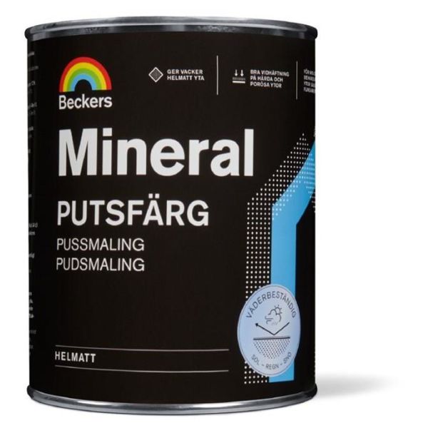 Putsfärg Beckers Mineral helmatt Utevit 1 l 3 Helmatt