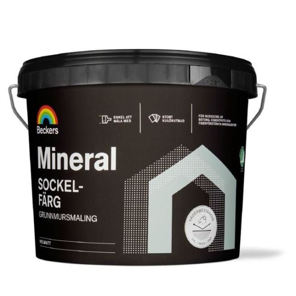 Sockelfärg Beckers Mineral helmatt Vit 10 l 3 Helmatt