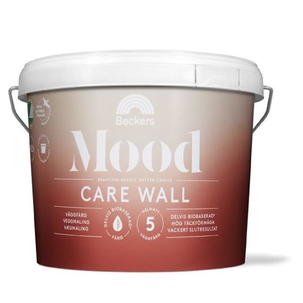 Väggfärg Beckers Mood Care Wall 5 helmatt Vit 3 l 5 Helmatt