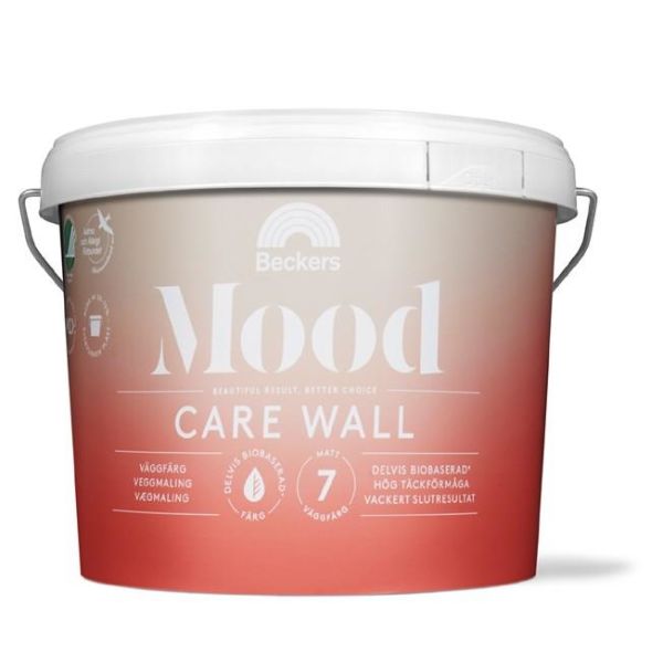 Väggfärg Beckers Mood Care Wall 7 matt Vit 10 l 7 Matt