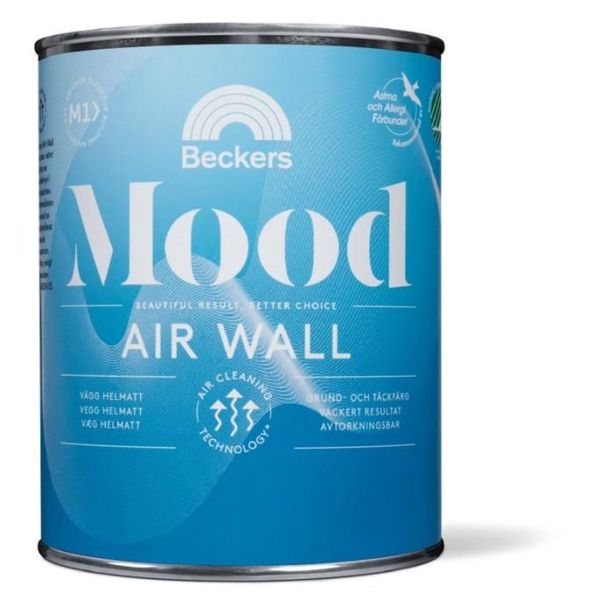 Väggfärg Beckers Mood Air Wall helmatt Vit 1 l 3 Helmatt