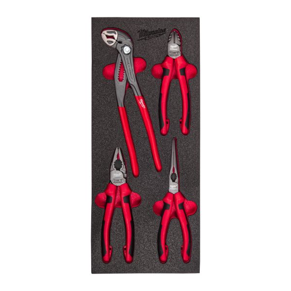Tangsett Milwaukee 4932493631 4 stk., med skuminnsatser 