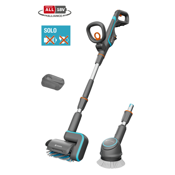 Terrasserensmiddel Gardena AquaBrush 14842-55 2 forskellige børster, uden batteri og oplader 