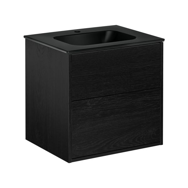 Kommodpaket Gustavsberg Artic GB71ACVU60TK38 svart askfaner/mattsvart, 60 cm, 2 lådor Svart askfaner/mattsvart 60 cm 1 blandarhål