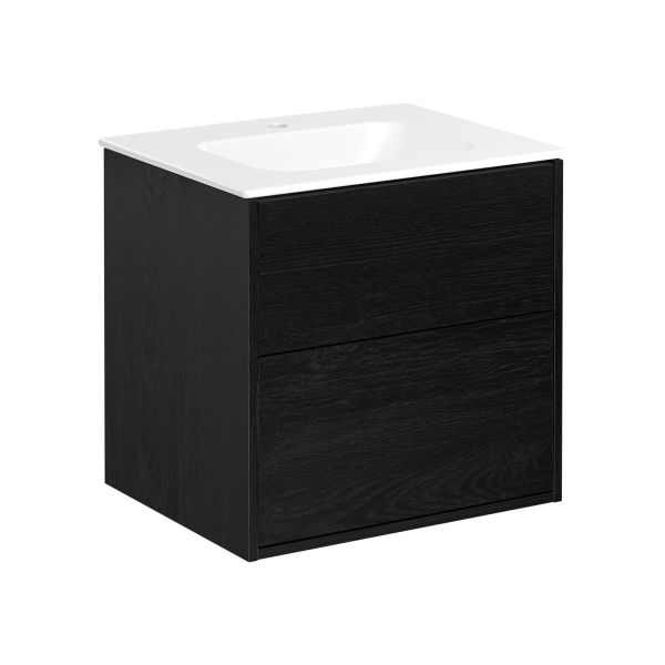 Opphengingssystem Gustavsberg Artic GB71ACVU60TKSW svart askfinér/matt hvit, 60 cm, 2 skuffer 