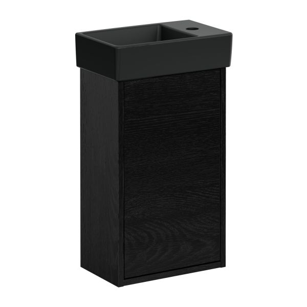 Servantskap Gustavsberg Artic Small GB71ACVC34TK38L svart askfinér/mattsvart, 36 cm, venstre 