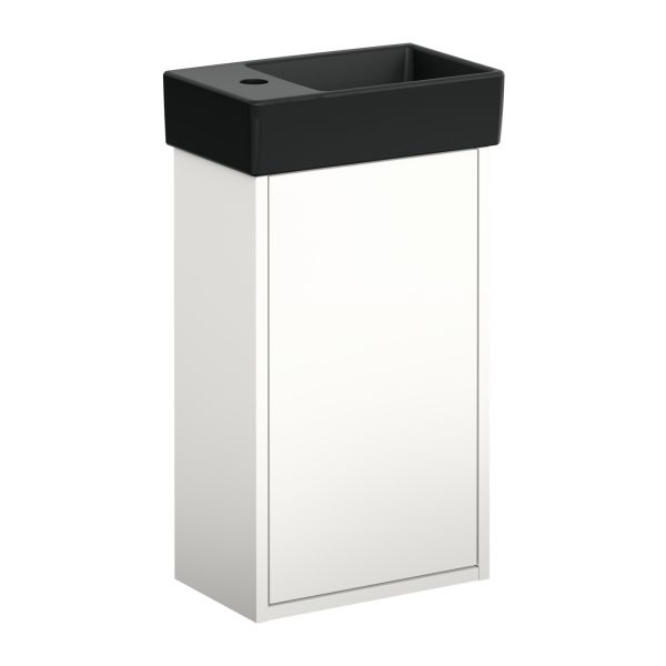 Alakaappi Gustavsberg Artic Small GB71ACVC34TM38R valkoinen/mattamusta, 36 cm, allas oikealla Valkoinen/mattamusta Allas oikealla