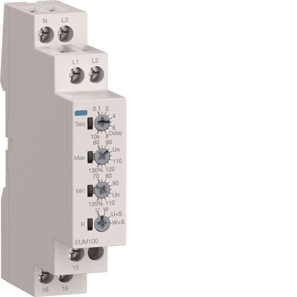 Fasföljdsrelä Hager EUM100 1-fas, 3-fas 