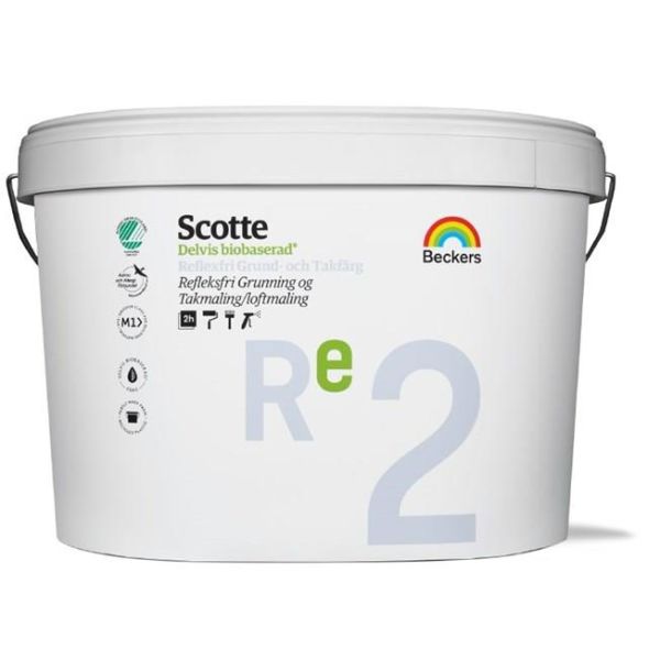Grund- och täckfärg Beckers Scotte Re2 helmatt Vit 10 l 1 Helmatt