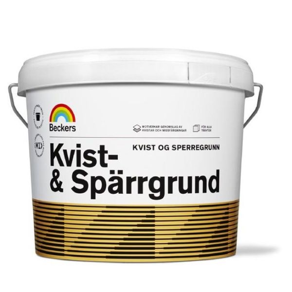 Kvist- och spärrgrund Beckers 710017530 matt Vit 3 l Matt