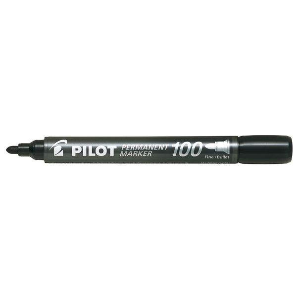 Märkpenna Pilot Permanent Marker 100 rund spets, 20-pack Svart
