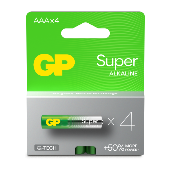 Batteri GP Batteries Super Alkaline 24A/LR03 alkaliskt, AAA, 4-pack 