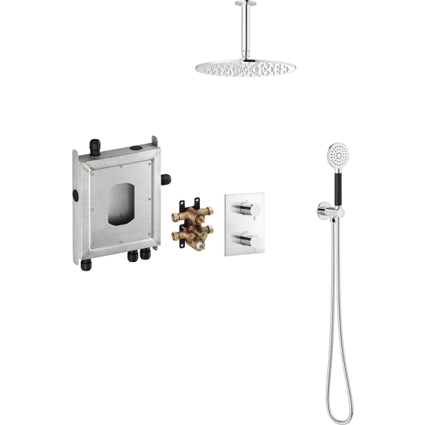 Takduschset Mora INXX II 275001 för inbyggnad, med omkastare Krom