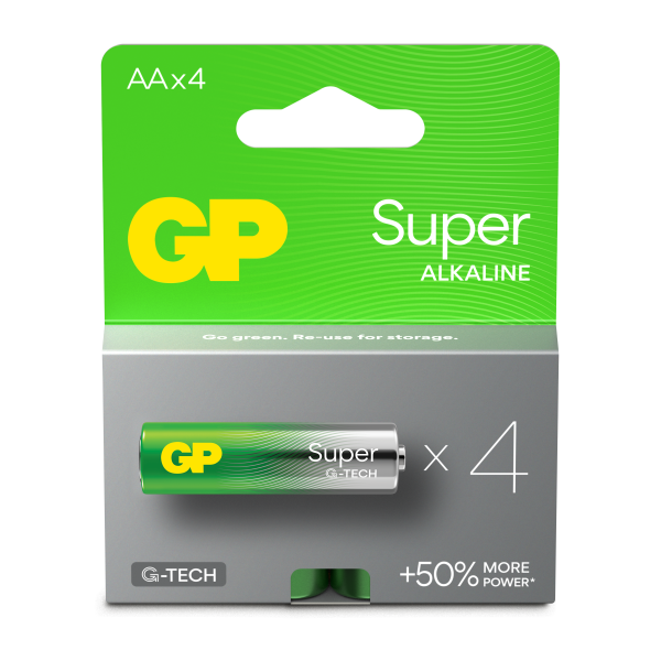 Batteri GP Batteries Super Alkaline 15A/LR6 alkaliskt, AA, 4-pack 