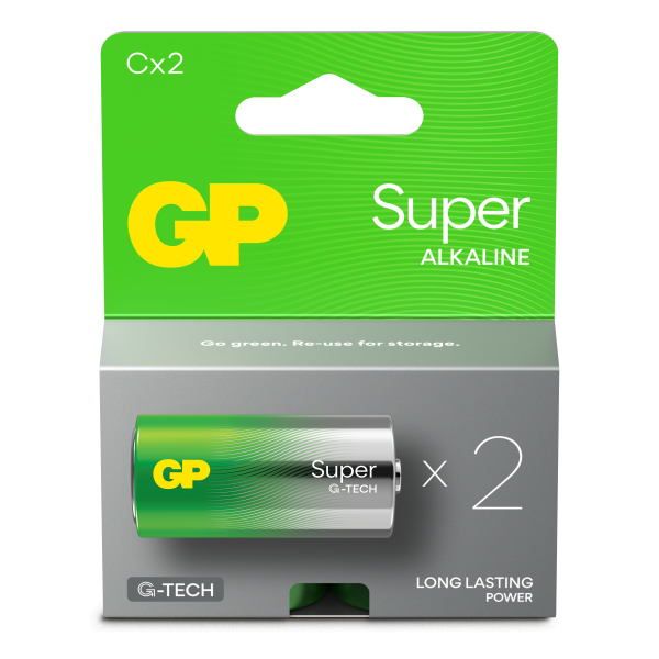 Batteri GP Batteries Super Alkaline 14A/LR14 alkaliskt, C, 2-pack 