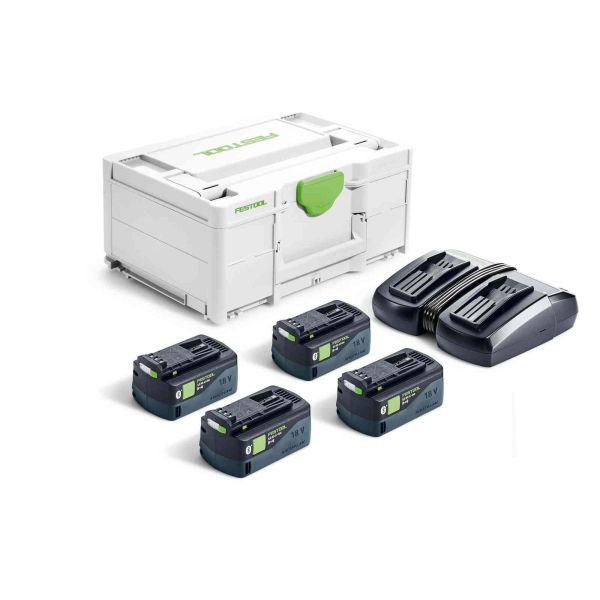 Ladepakke Festool SYS 18V 4x5,0/TCL 6 DUO 4 x 5,0 Ah, 18 V 