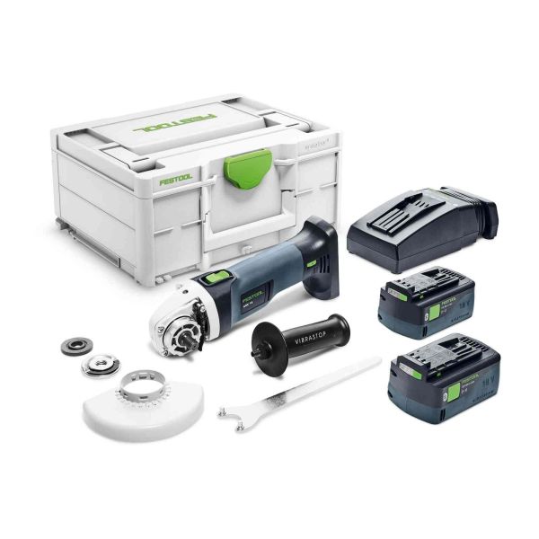 Vinkelsliper Festool AGC 18-125 5,0 EBI-Plus med batteri og lader 