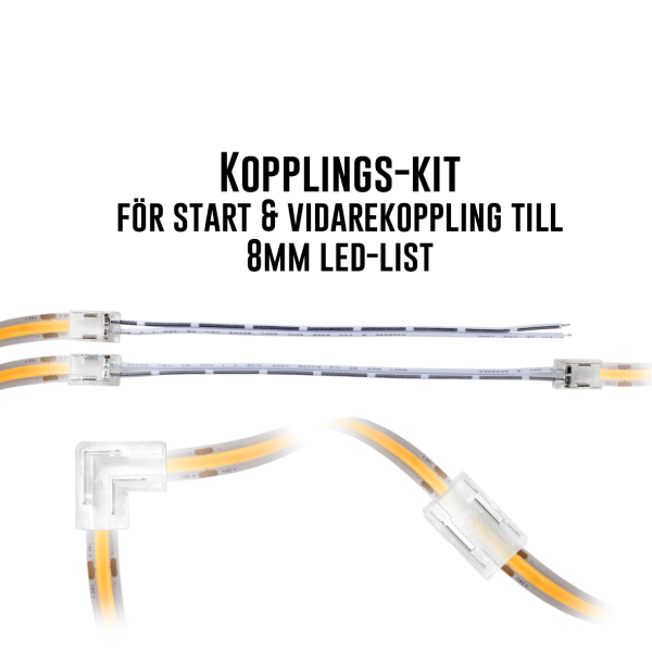 Kopplingskit Designlight Cobby COB12/24-8MM till Cobby LED-lister 