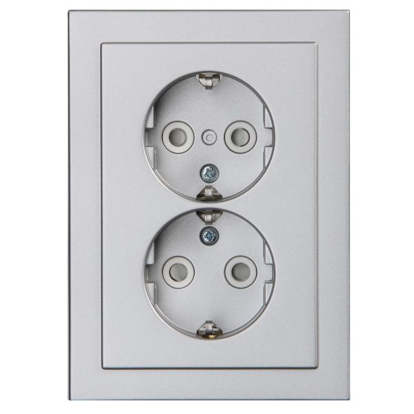 Vägguttag ABB 2TKA00002006 2-vägs Aluminium
