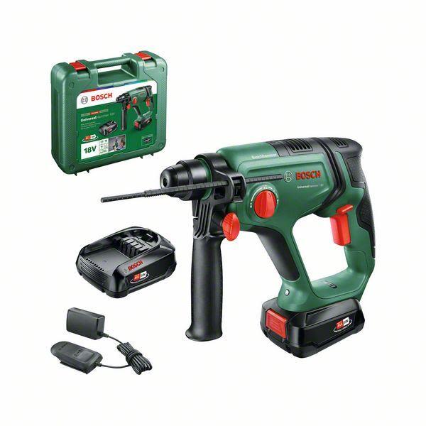 Akkuporavasara Bosch DIY UniversalHammer 18V akkujen ja laturin kanssa 