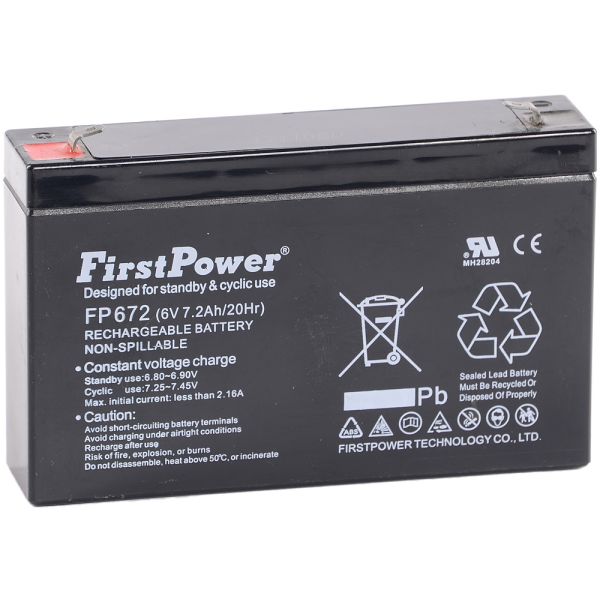 Batteri First Power FP672 6 V 7,2 Ah 