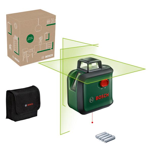 Krydslinjelaser Bosch DIY AdvancedLevel 360 Grøn laser 