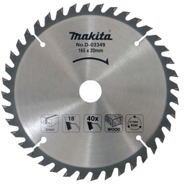 Sågklinga Makita D-03349 trä, 165x20x2,0 mm 