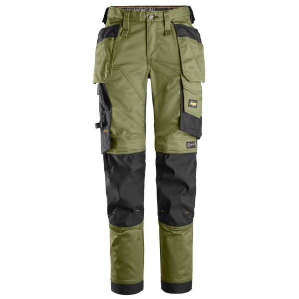 Arbejdsbukser Snickers Workwear 6247-3104 Khaki grøn/sort 18