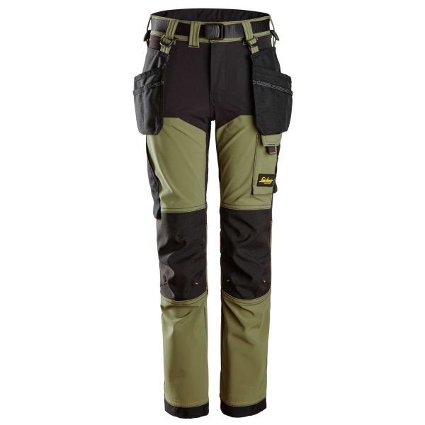Arbejdsbukser Snickers Workwear 7575-3104 Khaki grøn/sort 98