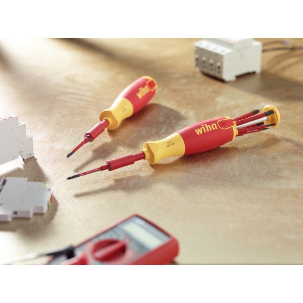 Bitsmejsel Wiha 38613 med 6 slimbits, PH/PZ/SL 