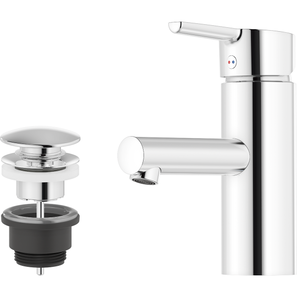 Tvättställsblandare Mora MMIX II 333070 med pop up-ventil, G10, krom 