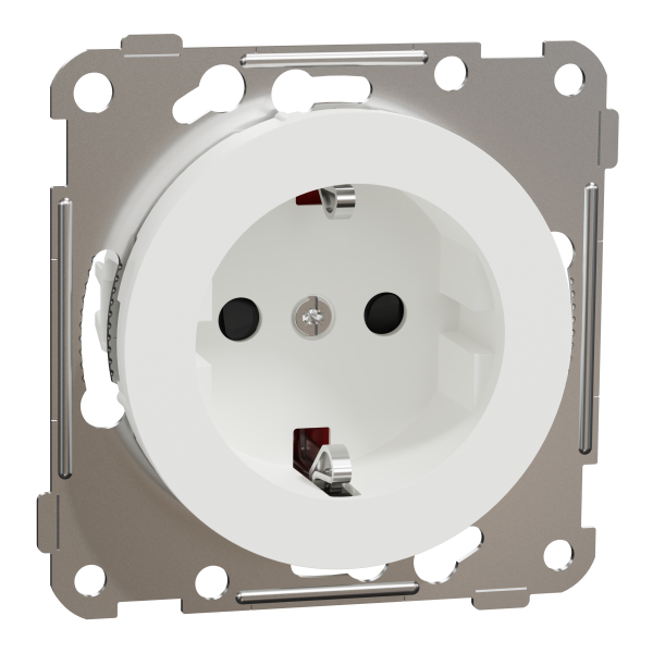 Pistorasia Elko EKO50129 1-osainen, maadoitettu, jousiliittimillä Valkoinen