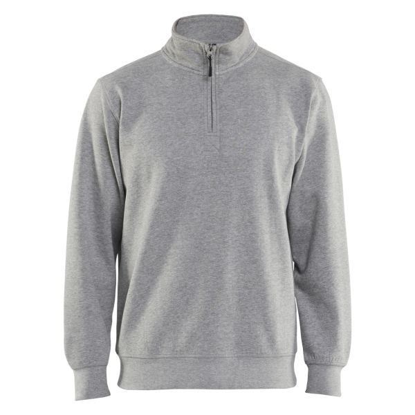 Genser Blåkläder 336511579000XS gråmelert, halfzip XS
