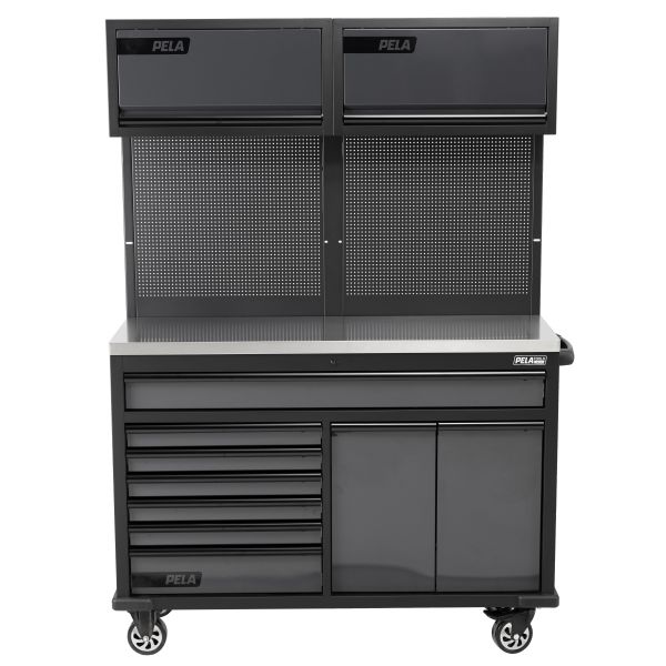 Työasema PELA 546228 pyörillä, harmaa 