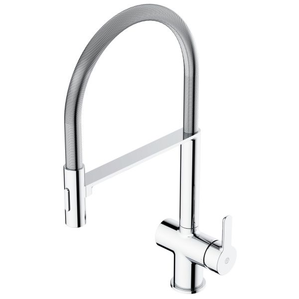 Kjøkkenbatteri Gustavsberg GB41208059 med fleksibel, svingbar tut Krom