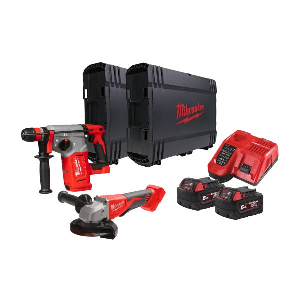 Kombisett Milwaukee 4933498575 med batteri og lader 