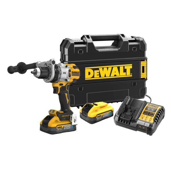 Skruemaskine Dewalt DCD1007H2T-QW med batteri og oplader 