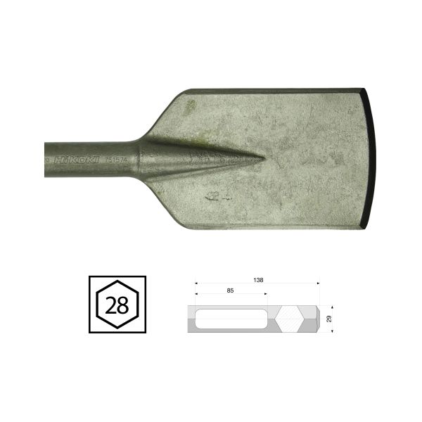 Asfaltmejsel HiKOKI 66751525 28 mm sekskant, 125x500 mm 