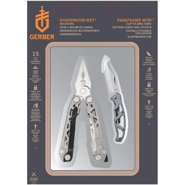 Multiværktøj Gerber Suspension Nxt & Mini Paraframe inkl. lommekniv 