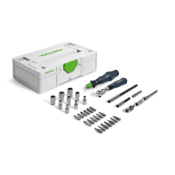 Skrallehåndtaksett Festool SYS3 S 76-1/4"-CE RA til Systainer 3 stativer, 36 deler 